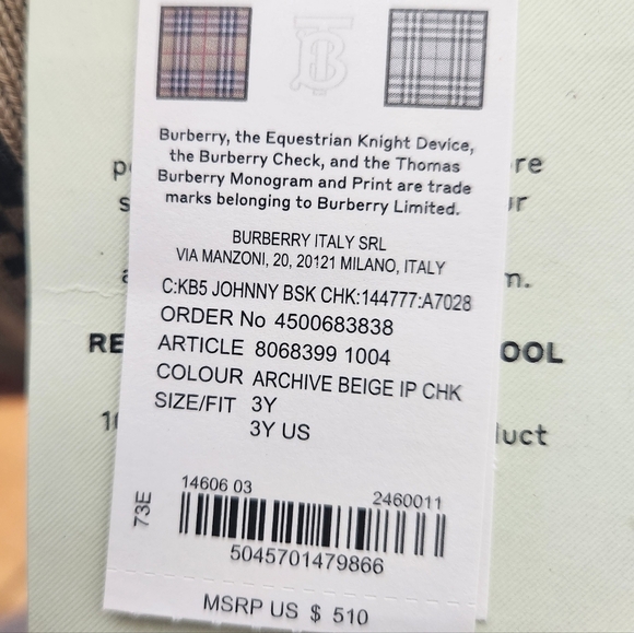 Burberry Boy's Johnny Check-Print Wool Sweater NWT - Picture 6 of 8